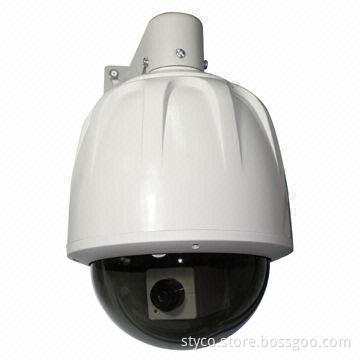 CCTV Dummy Camera, Aluminum Alloy PTZ Dome, with Blinking LED, Powered by Rechargeable Battery